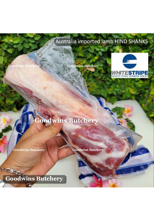 Lamb shank HINDSHANK (kaki depan) frozen Australia WHITESTRIPE (price/pack 800g 2pcs)